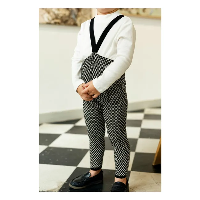 Collants Carreaux Coton Bio | Noir