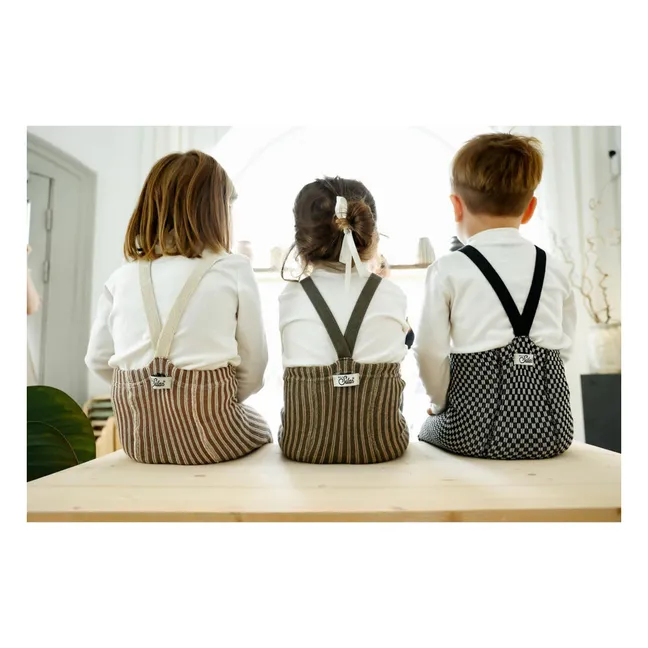 Gestreifte Strumpfhose aus Bio-Baumwolle | Cremefarben