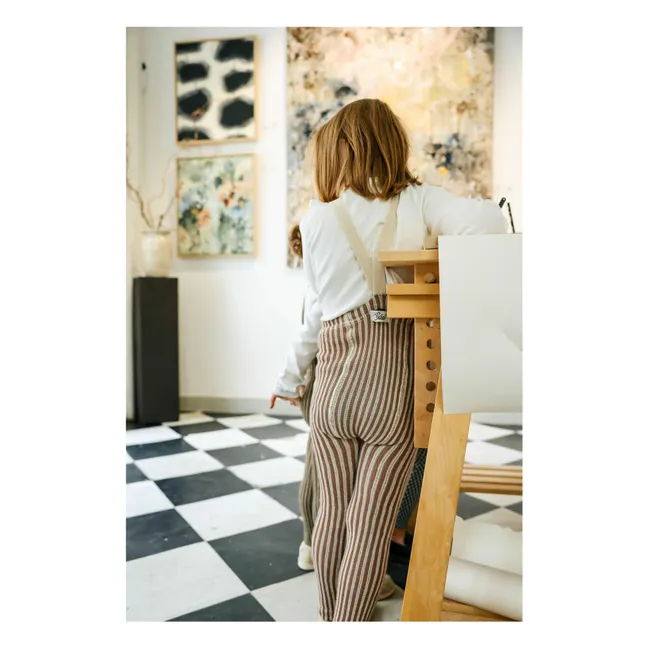 Collants Rayures Coton Bio | Crème