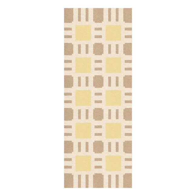 Tapis de couloir en jute Late Breakfast, Evelina Kroon  | Jaune pâle