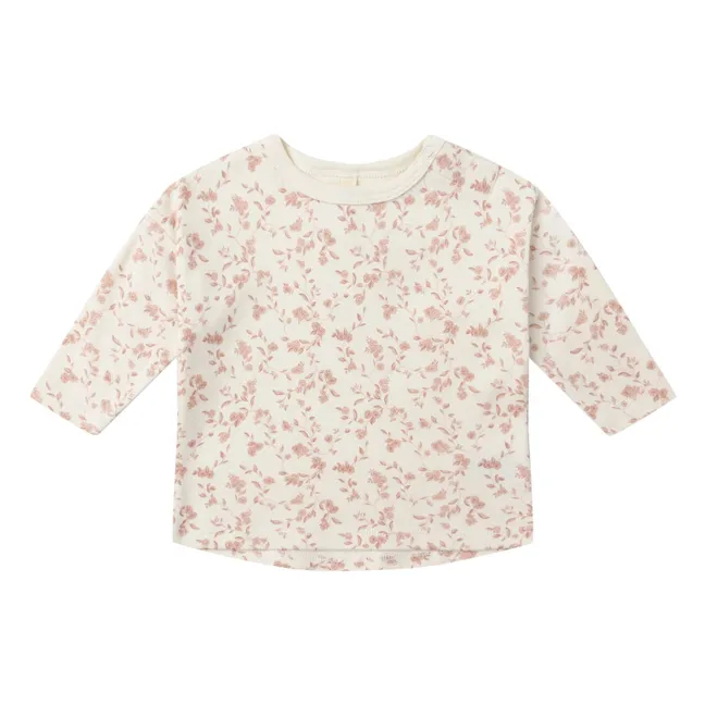 Camiseta Flower de algodón ecológico | Marfil