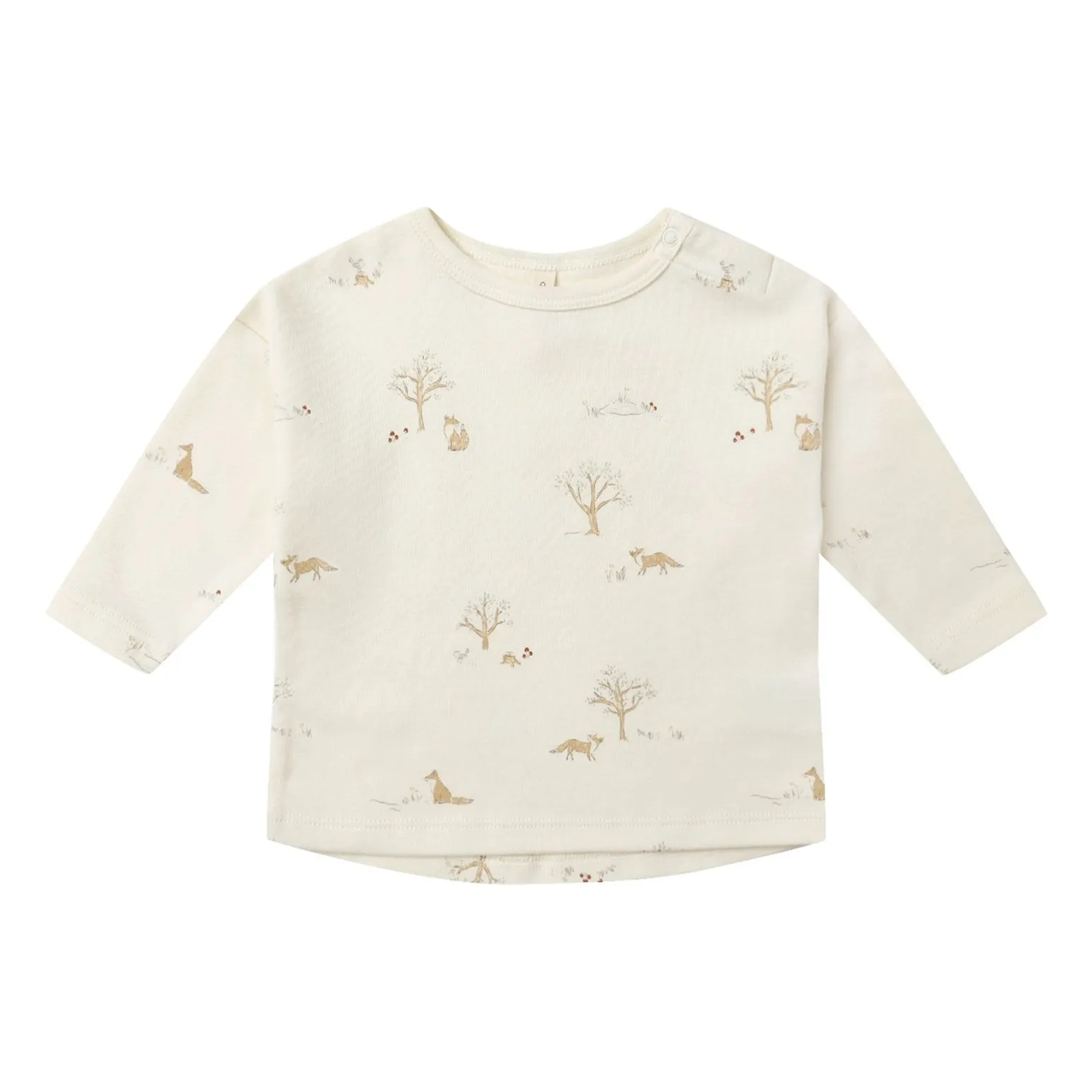 Quincy Mae Ivory Organic Cotton Fox T-Shirt