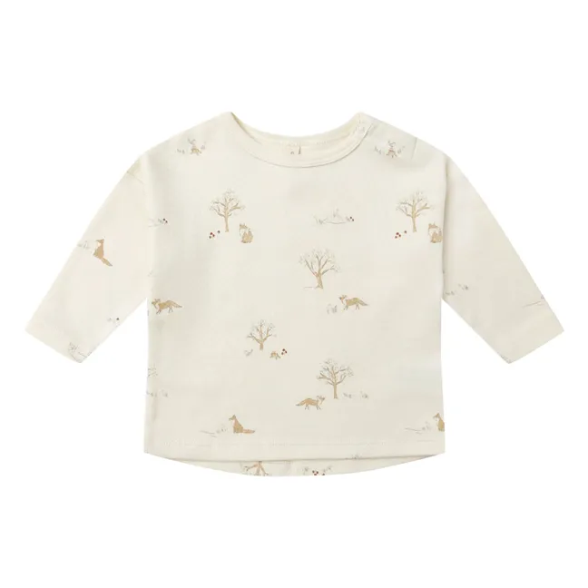 T-shirt Renards Coton Bio | Ivoire