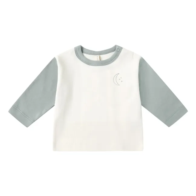 Camiseta raglán de algodón Lune | Azul Gris