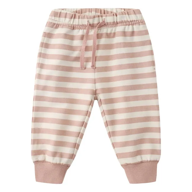 Jogger Rayé Coton Bio | Rose