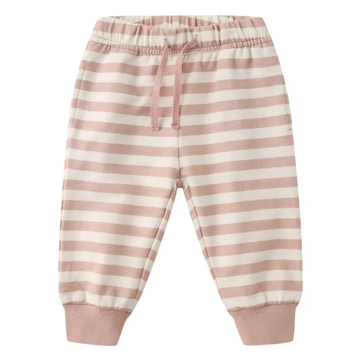 Joggers de algodón orgánico a rayas | Rosa- Imagen del producto n°0