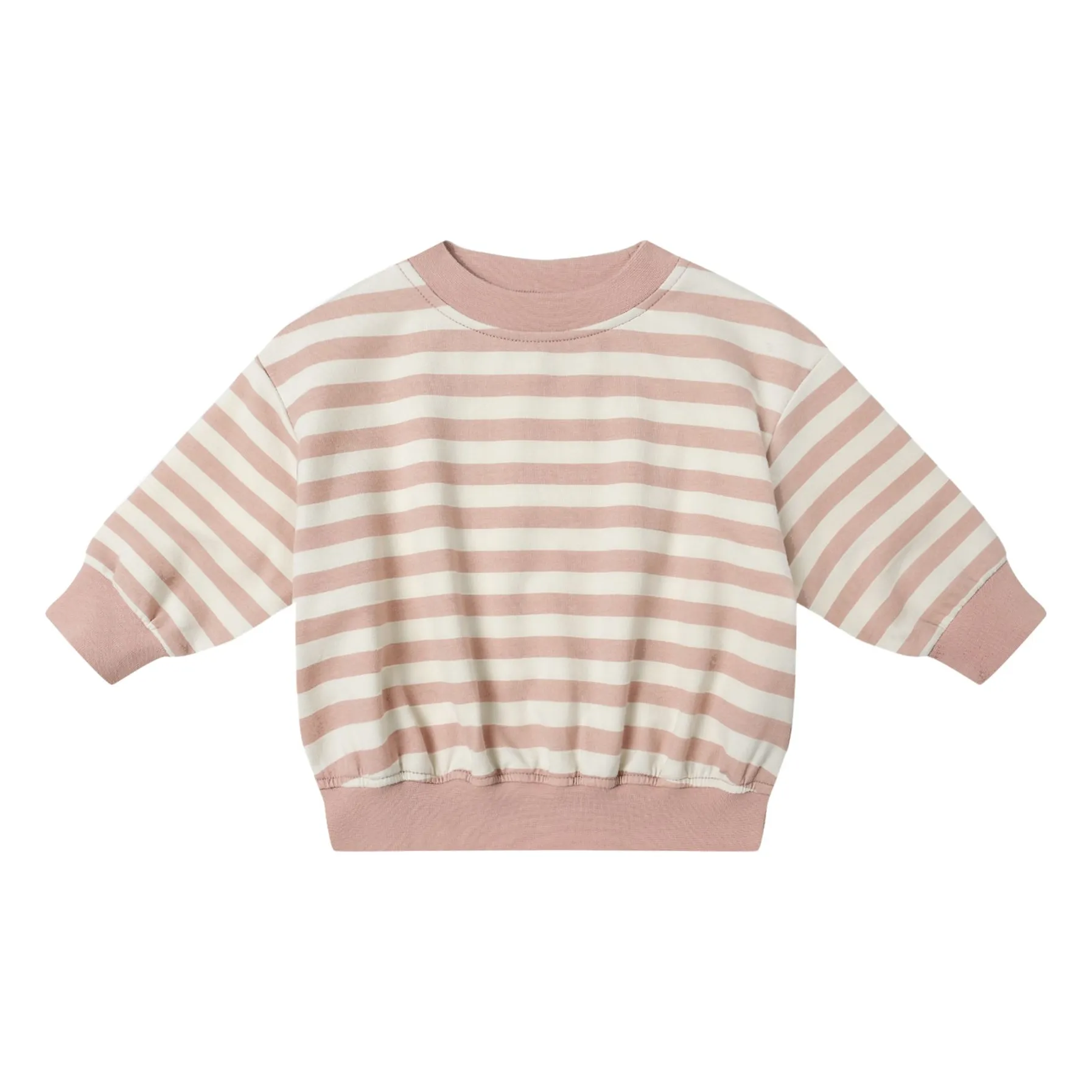 Quincy Mae Pink Organic Cotton Striped Sweatshirt