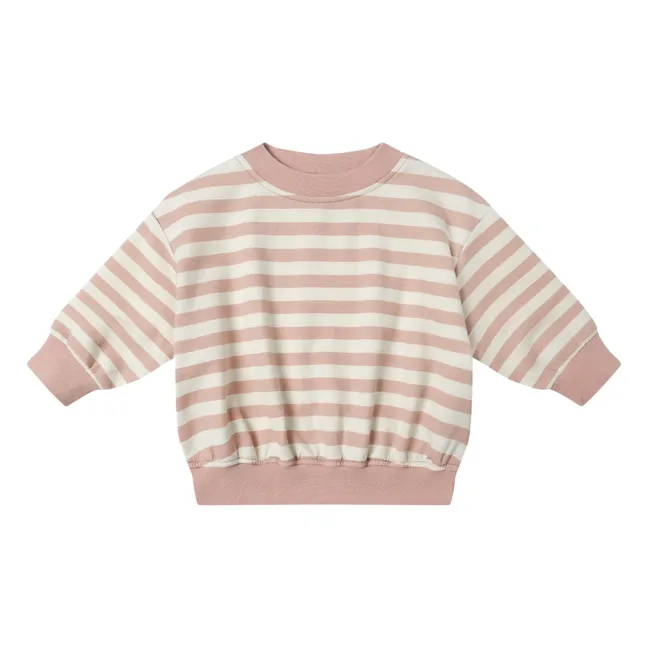 Organic cotton striped sweatshirt | Pink