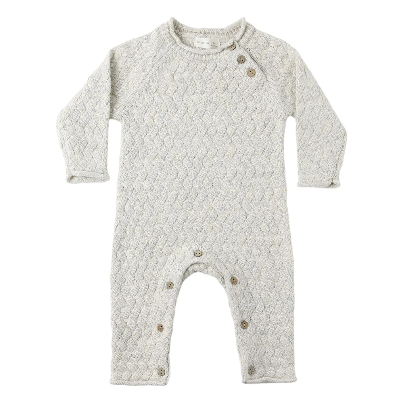 Quincy Mae Pale Blue Organic Cotton Knitted Jumpsuit