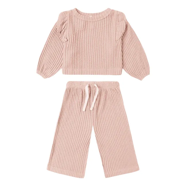 Ensemble Sweat et Pantalon Maille Bamboo | Rose
