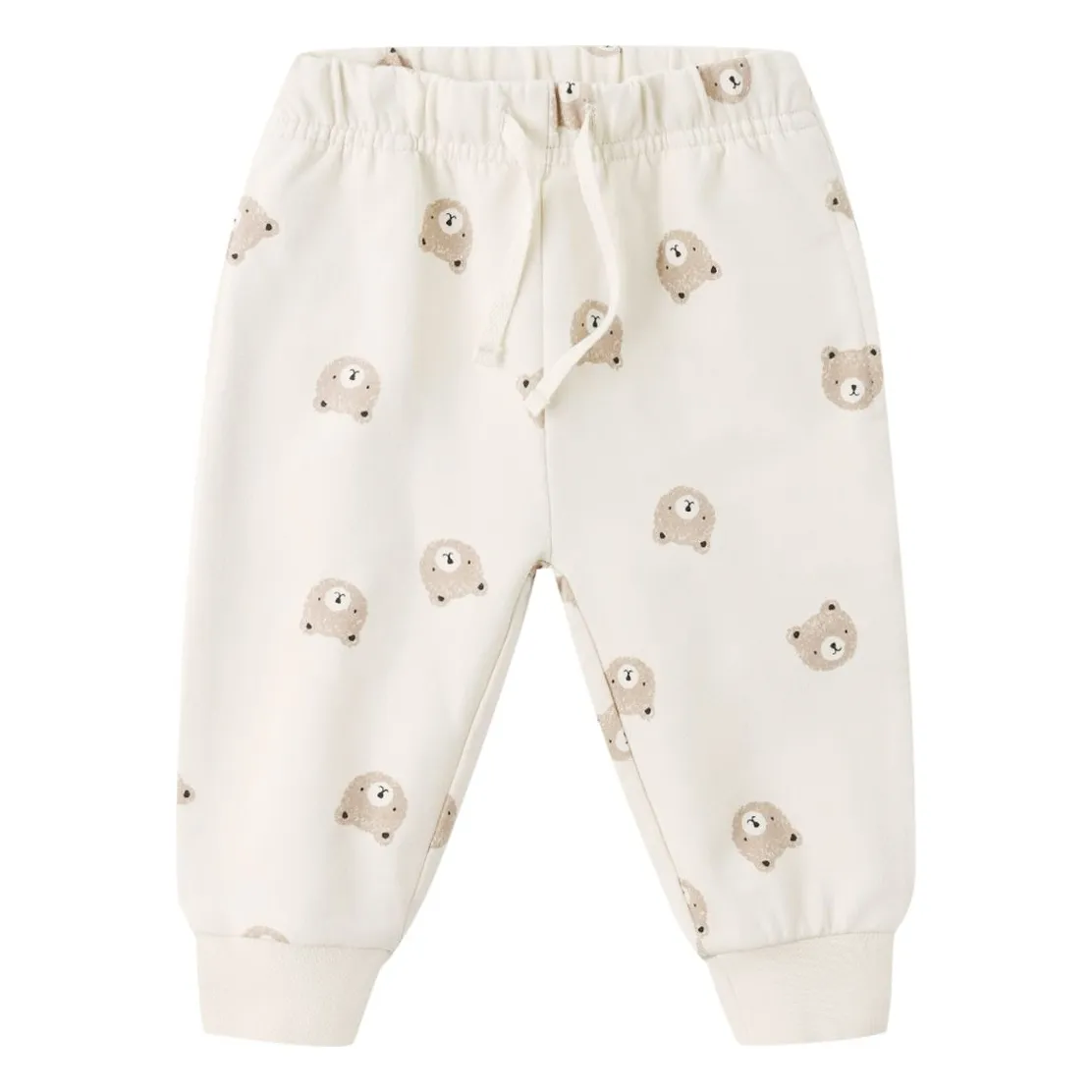 Quincy Mae Ecru Organic Cotton Bear Jogger