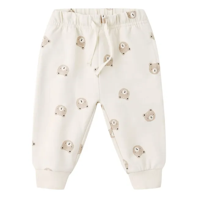 Organic Cotton Bear Jogger | Ecru