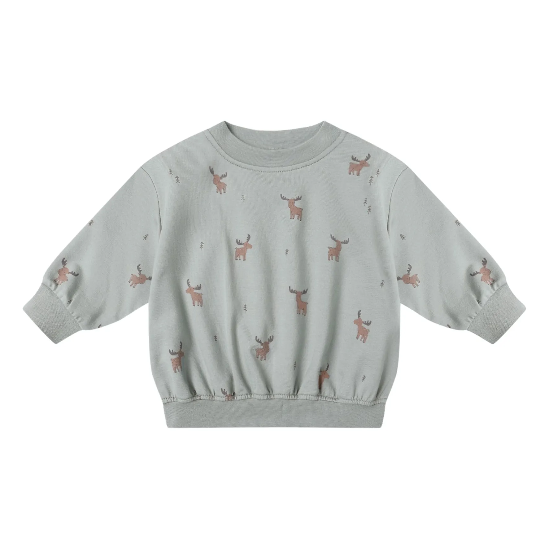 Quincy Mae Grey Blue Elans Organic Cotton Sweatshirt