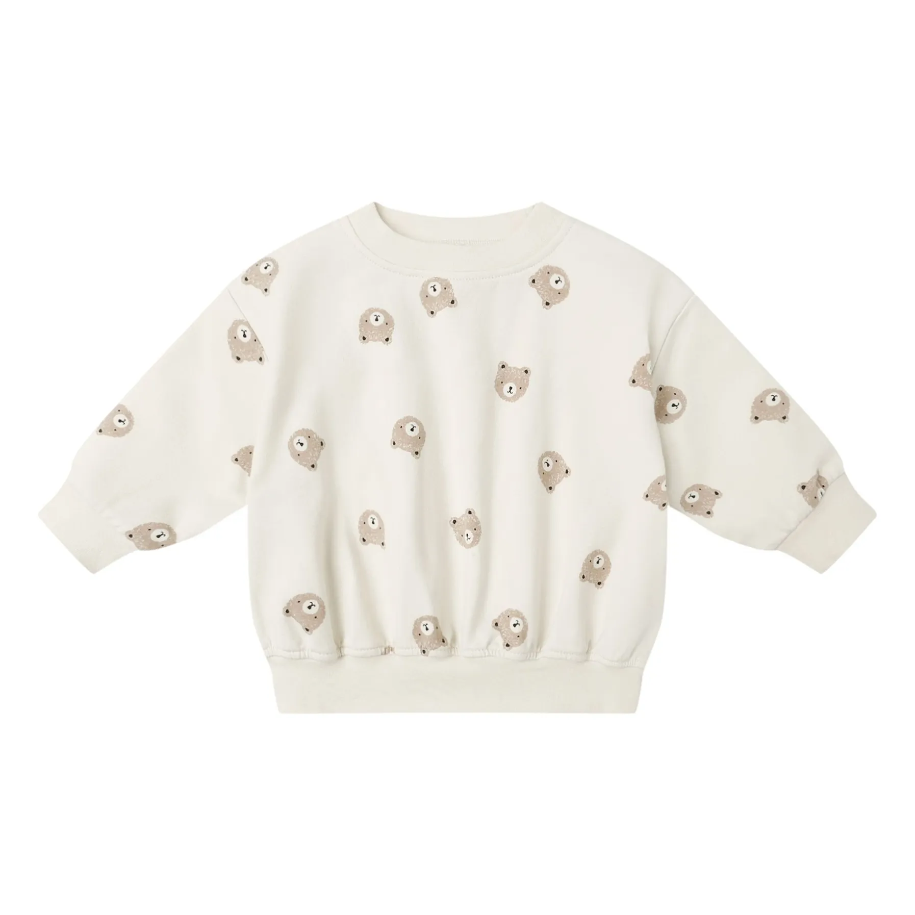 Quincy Mae Ecru Organic Cotton Bear Sweatshirt