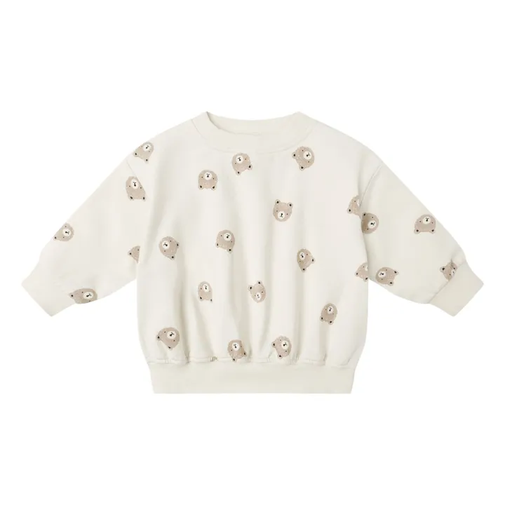 Organic cotton bear sweatshirt | Ecru- Product image n°0