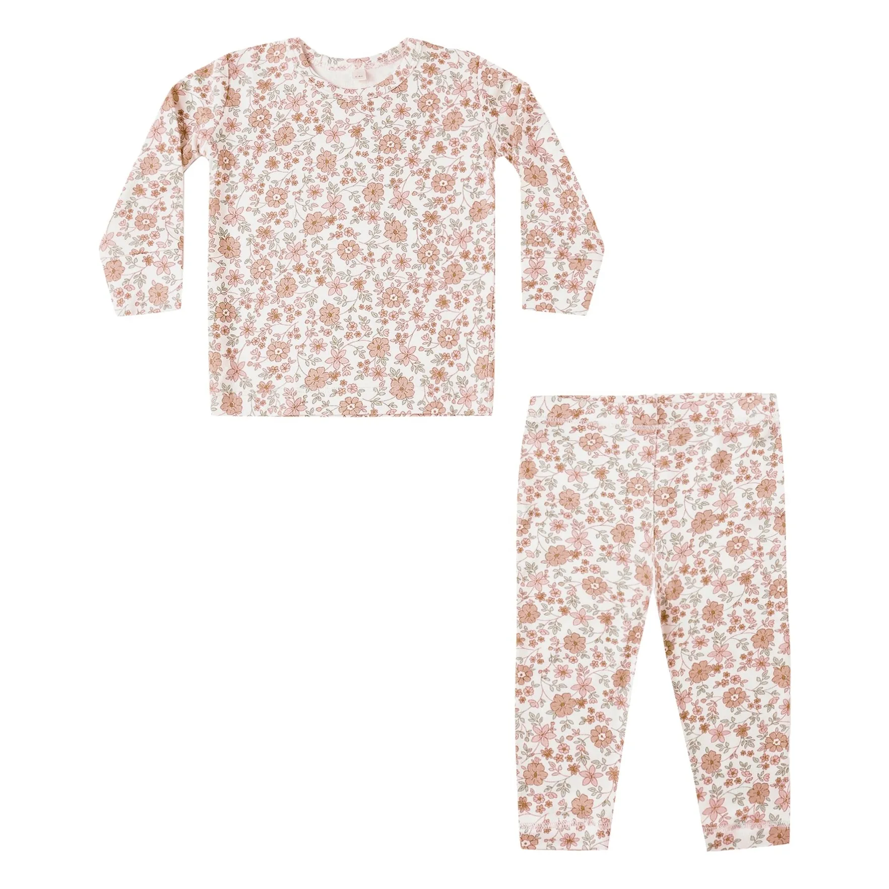 Quincy Mae Ivory Bamboo Floral Pyjamas