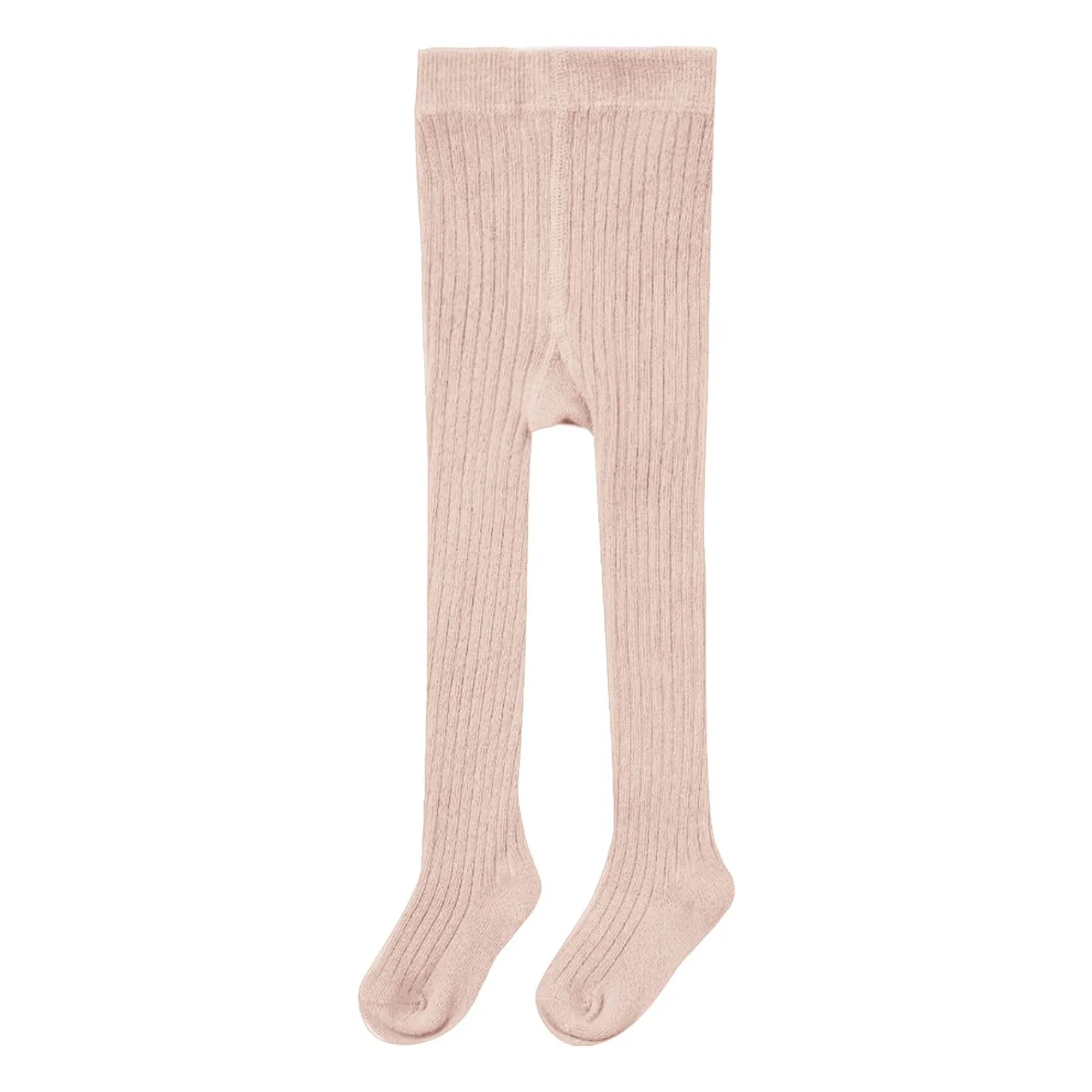 Quincy Mae Pink Ribbed Organic Cotton Tights