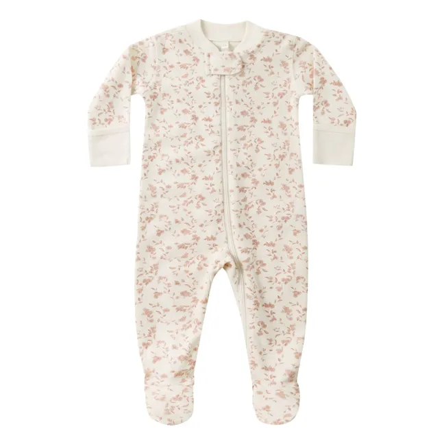 Organic cotton floral jumpsuit | Ivory