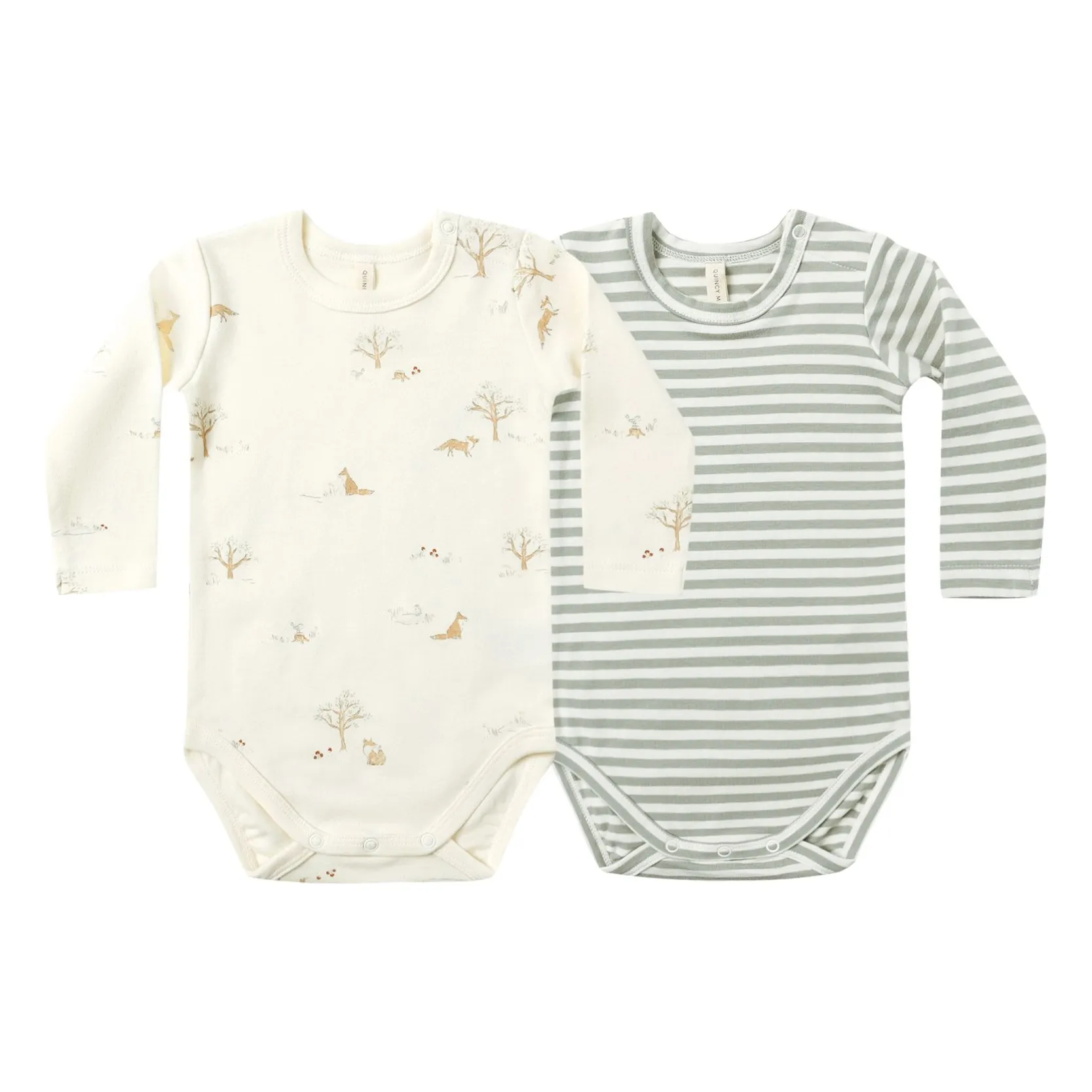 Quincy Mae Ivory Set Of 2 Organic Cotton Fox Bodies