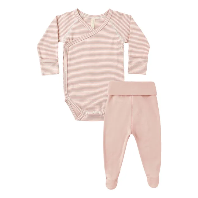 Conjunto de cuerpo y pantalón de algodón orgánico | Rosa