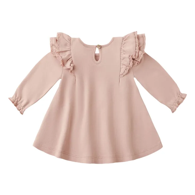 Robe Volants Coton Bio | Rose