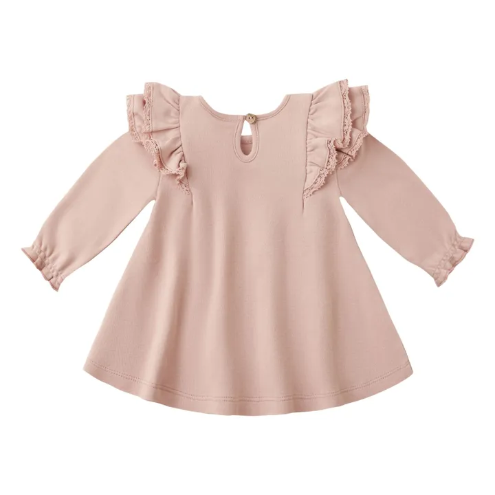 Organic cotton ruffled dress | Pink- Product image n°3