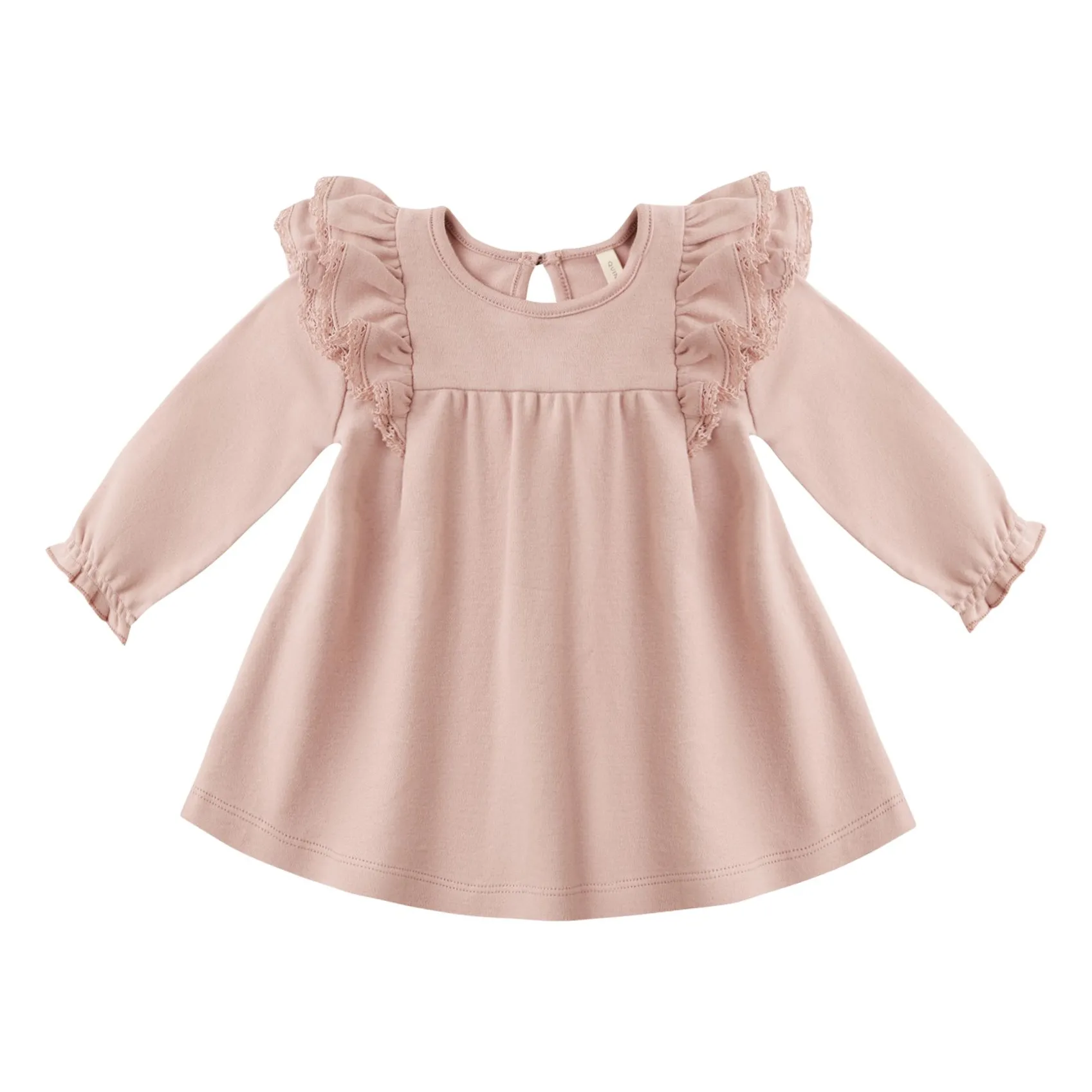 Quincy Mae Pink Organic Cotton Ruffled Dress