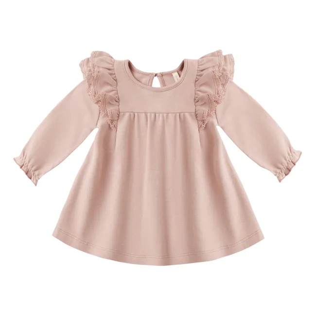 Robe Volants Coton Bio | Rose