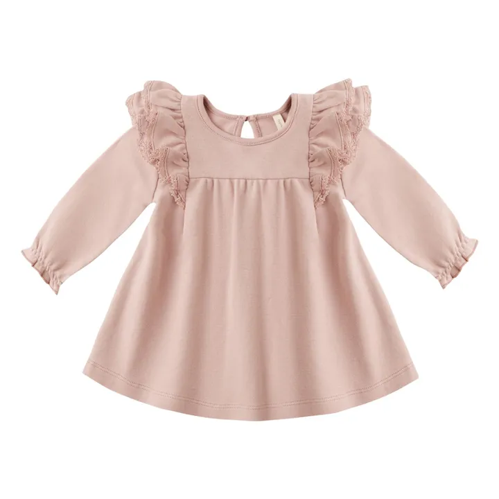 Organic cotton ruffled dress | Pink- Product image n°0