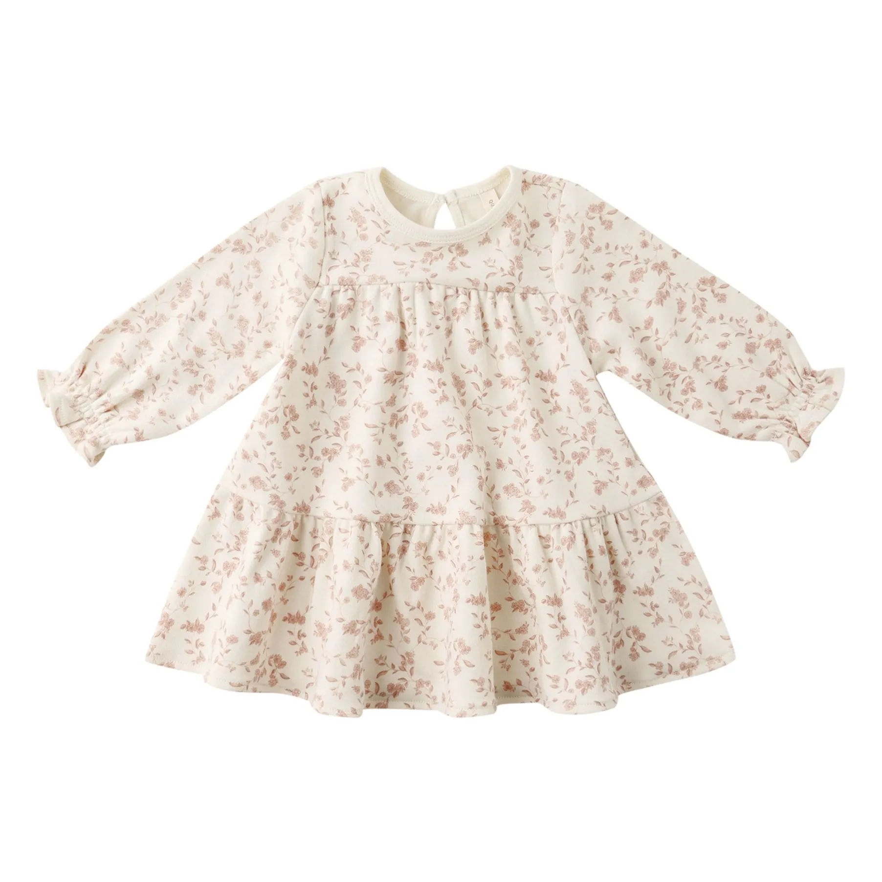 Quincy Mae Ivory Organic Cotton Flower Dress