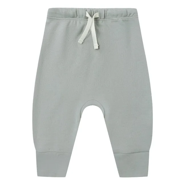 Pantalones lisos de algodón orgánico | Azul Gris