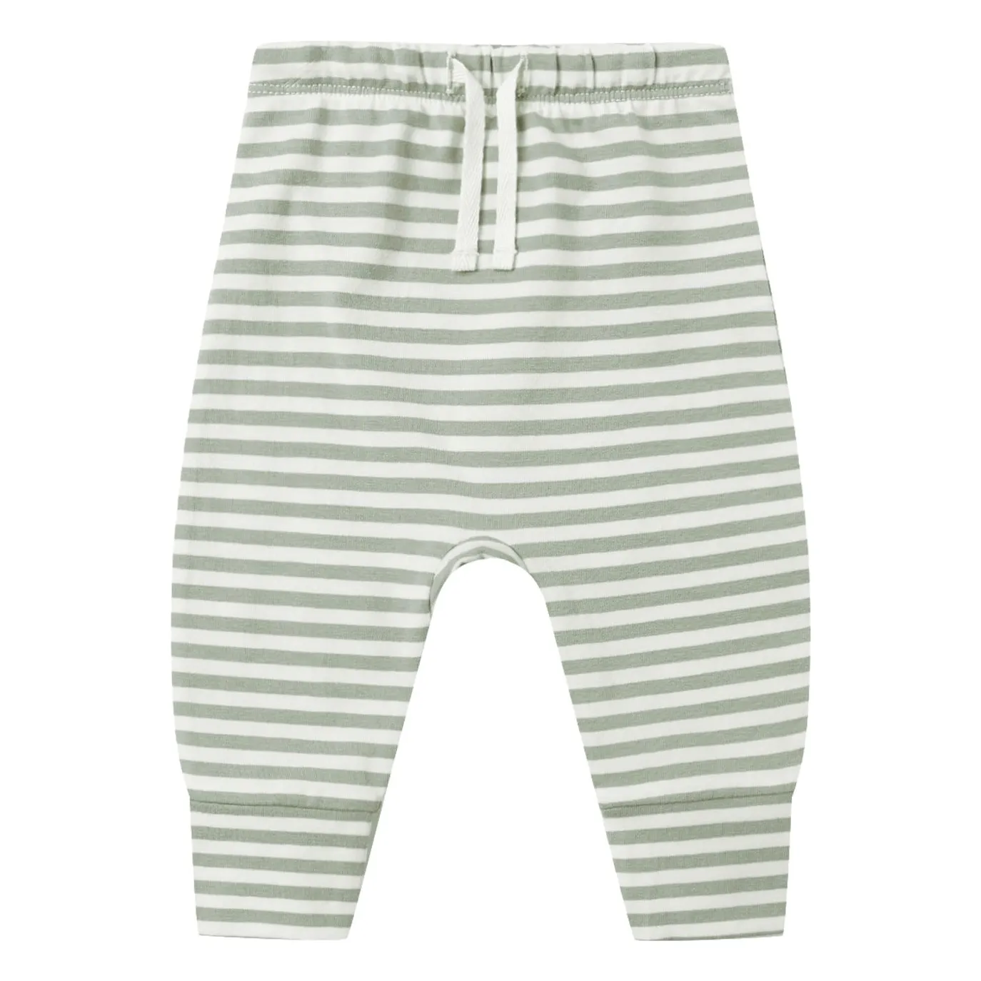 Quincy Mae Celadon Organic Cotton Striped Trousers