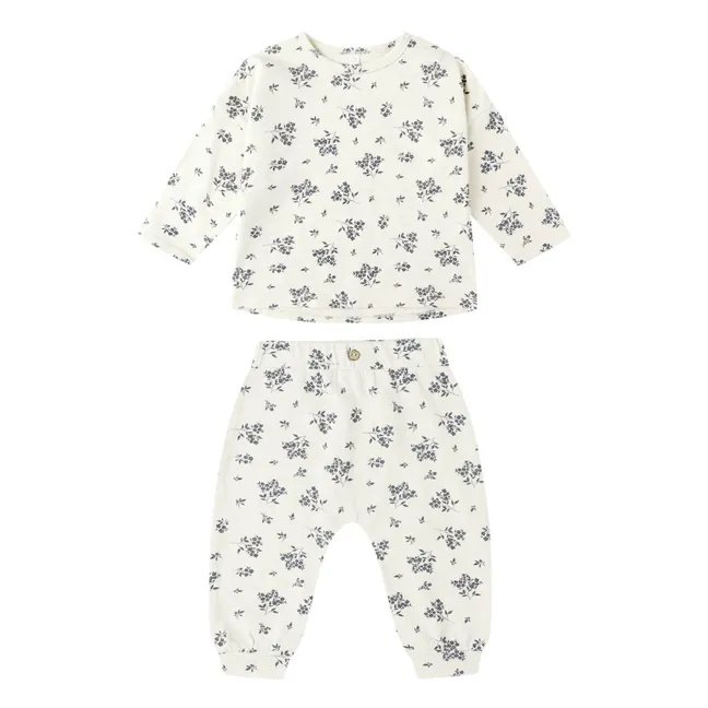 Ensemble T-shirt et Pantalon Fleuri | Ecru
