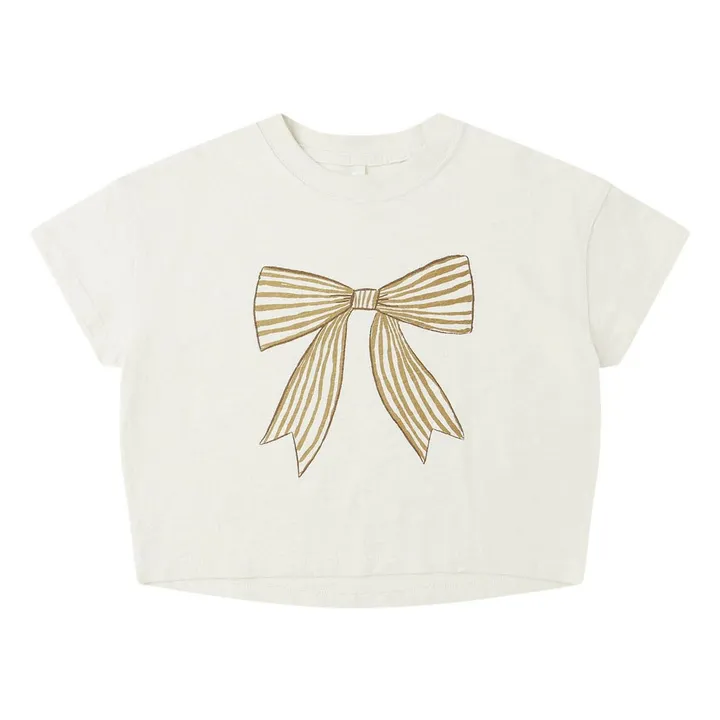 T-shirt Boxy Bow | Ecru- Image produit n°0