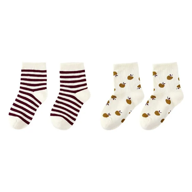 Set of 2 Pairs of Jacquard Socks | Ecru