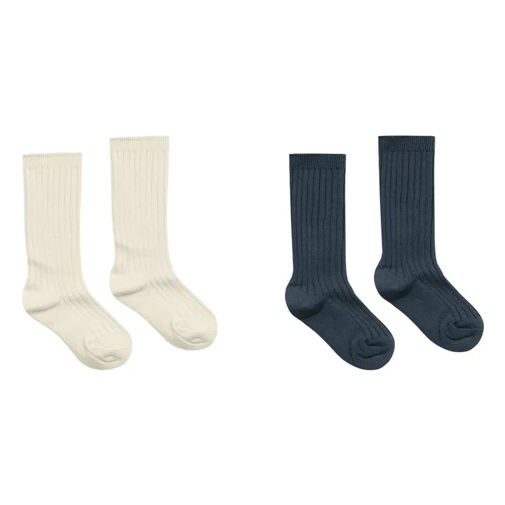 Lot de 2 Paires de Chaussettes Côtelées | Bleu marine- Image produit n°0