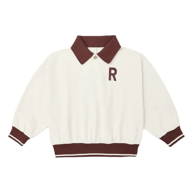 Polo neck sweatshirt | Ecru
