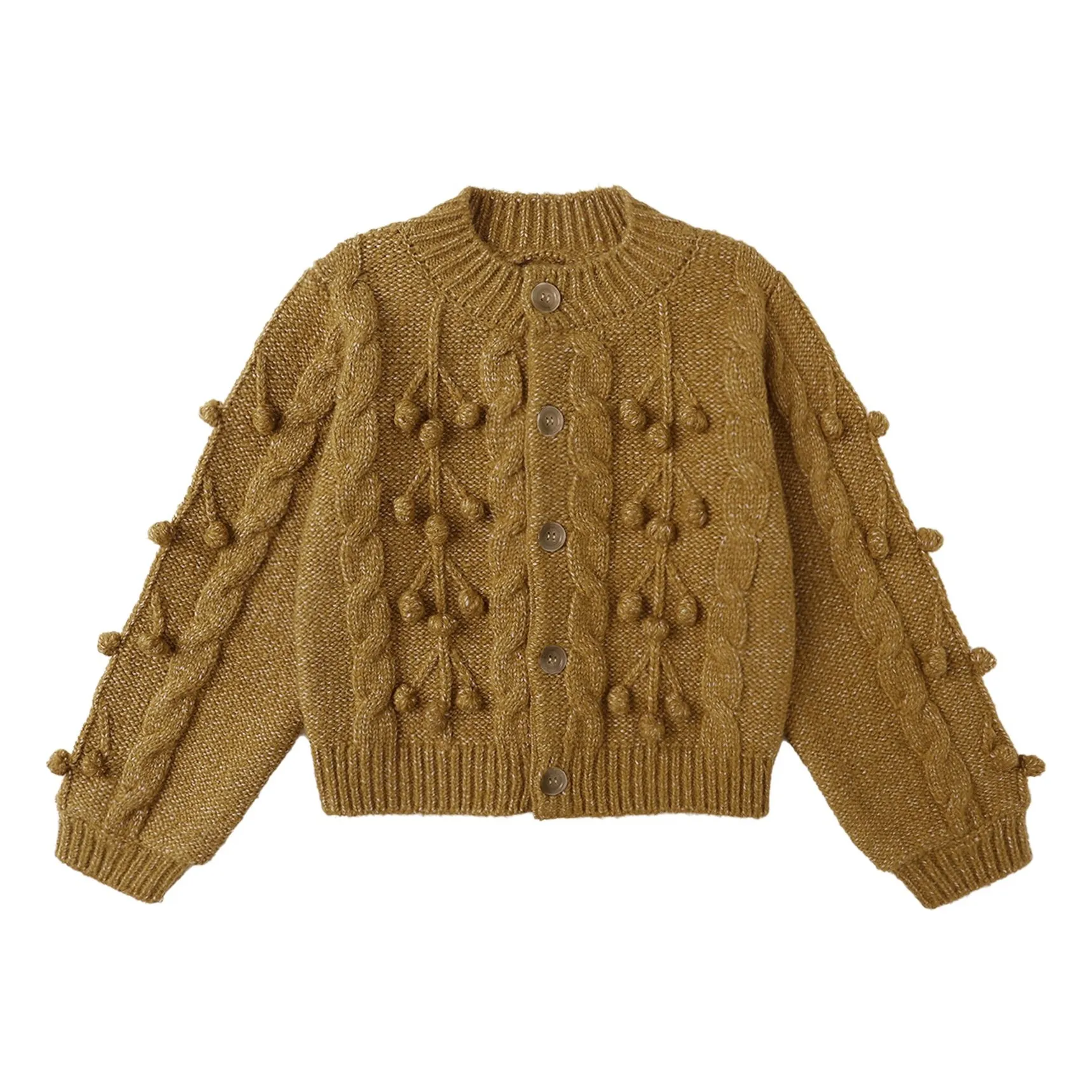 Rylee + Cru Ochre Bobble Cardigan