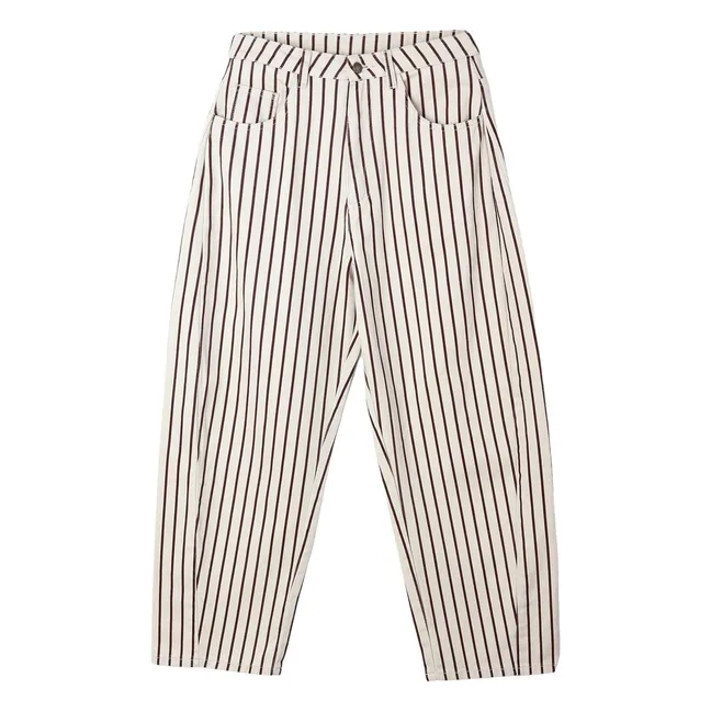 Barrel Pants Stripes | Ecru