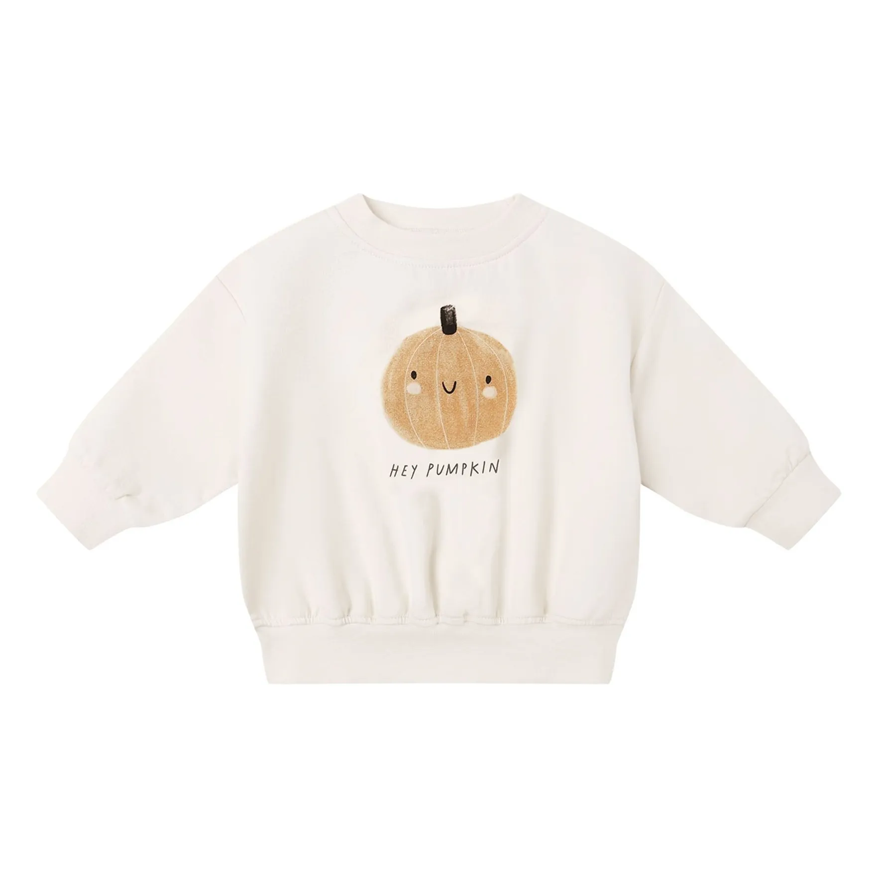 Quincy Mae Ecru Organic Cotton Pumpkin Sweatshirt