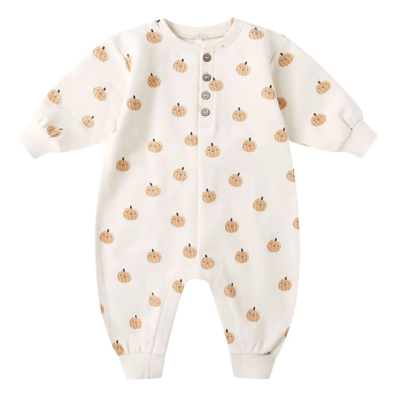Quincy Mae Ecru Organic Cotton Pumpkin Jumpsuit