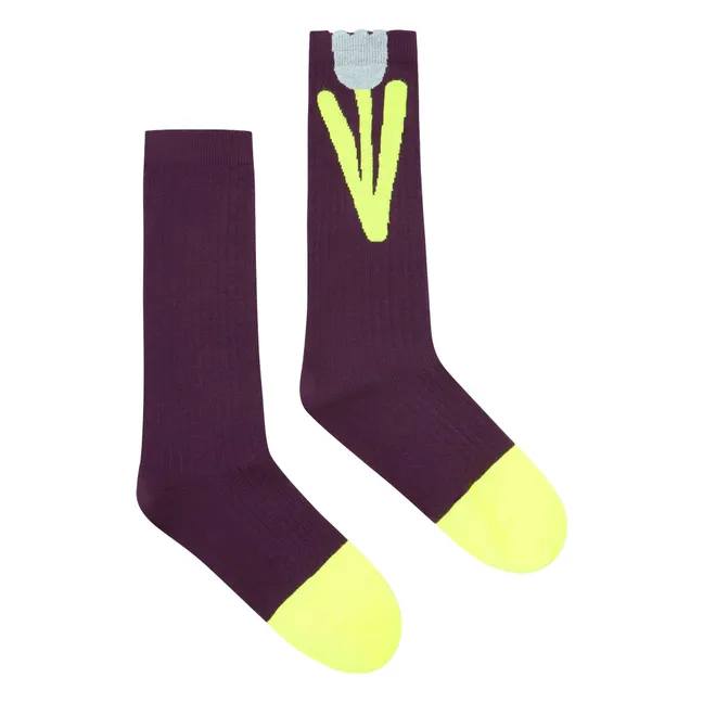 Tulip Socken  | Aubergine