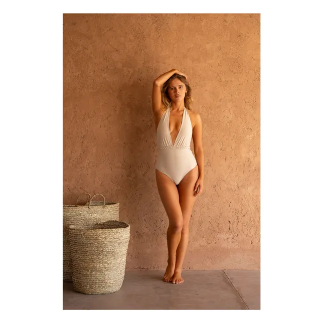 Bruna Metallic 1-Piece Swimsuit | White