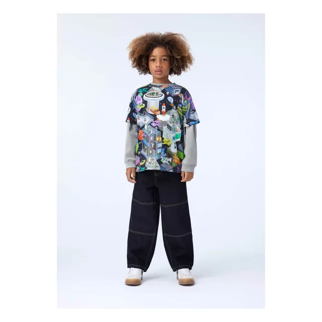 T-shirt Rodney Pixel Space Coton Bio | Noir