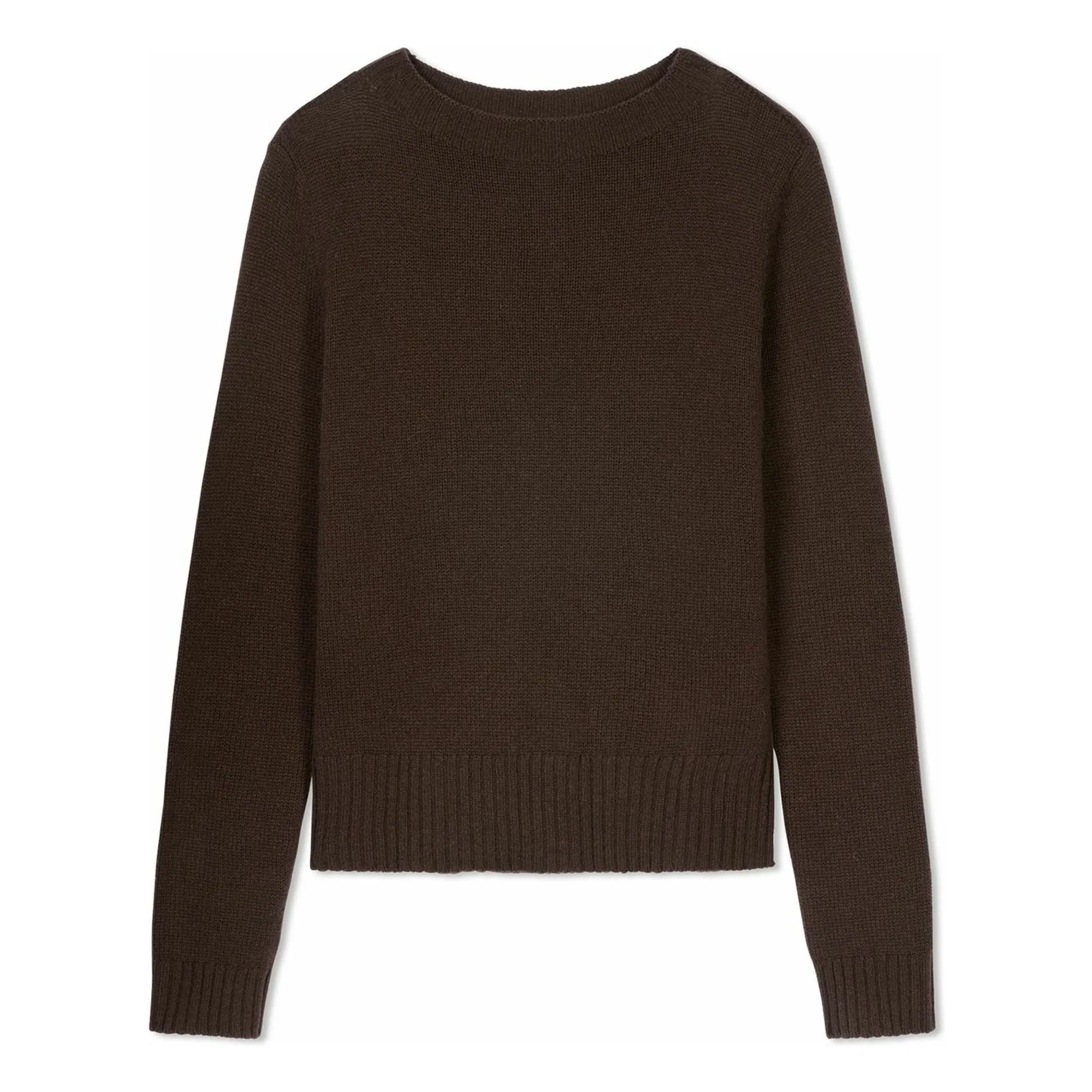 Bompard Chocolate Round Neck Sweater 4 Threads Cashmere