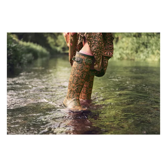 Collaboration Barbour x Farm Rio - Bottes Cami Caoutchouc | Vert