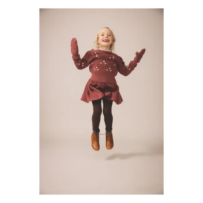 Herringbone tights | Plum