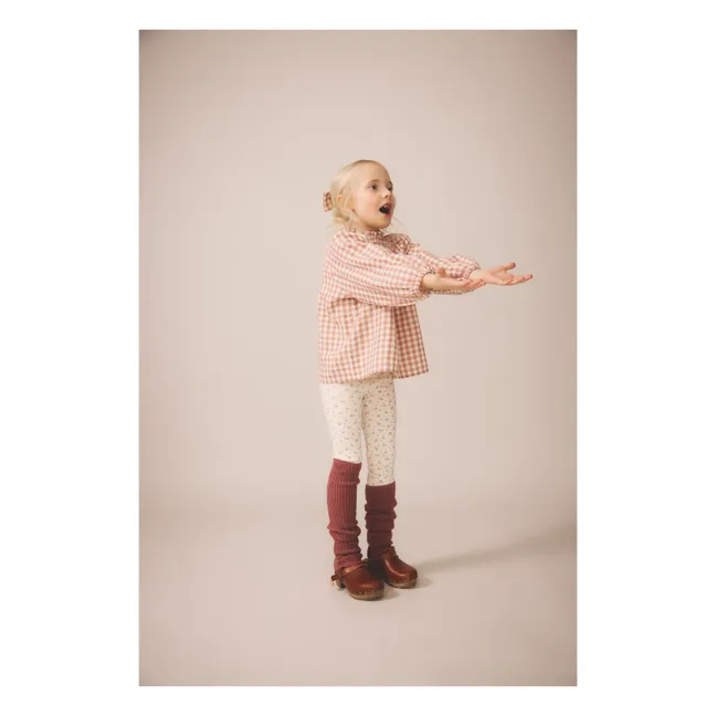 Stretch Legging in Organic Cotton Flowers | Pink