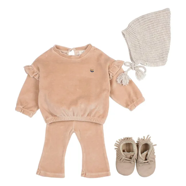 Jogger Velours Coton Bio | Rose