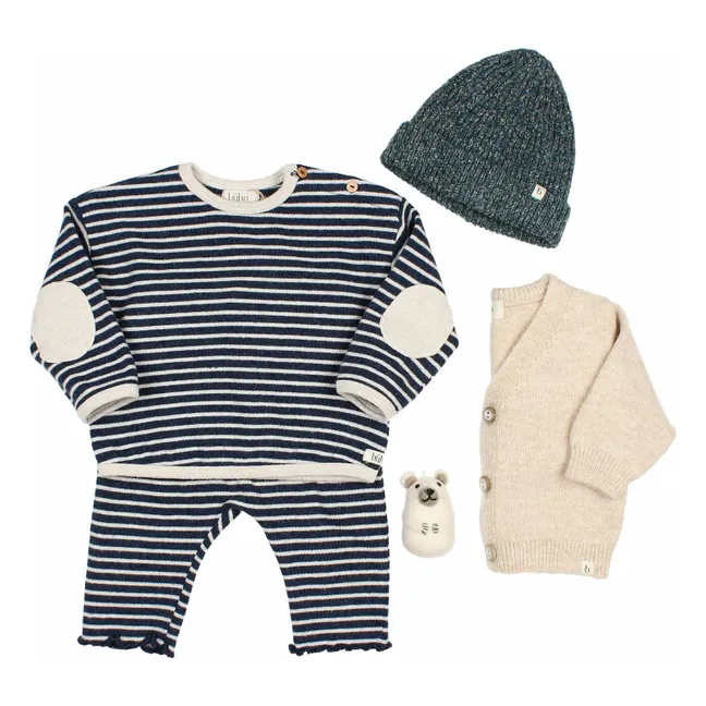 Sweat Rayures Soft | Bleu marine